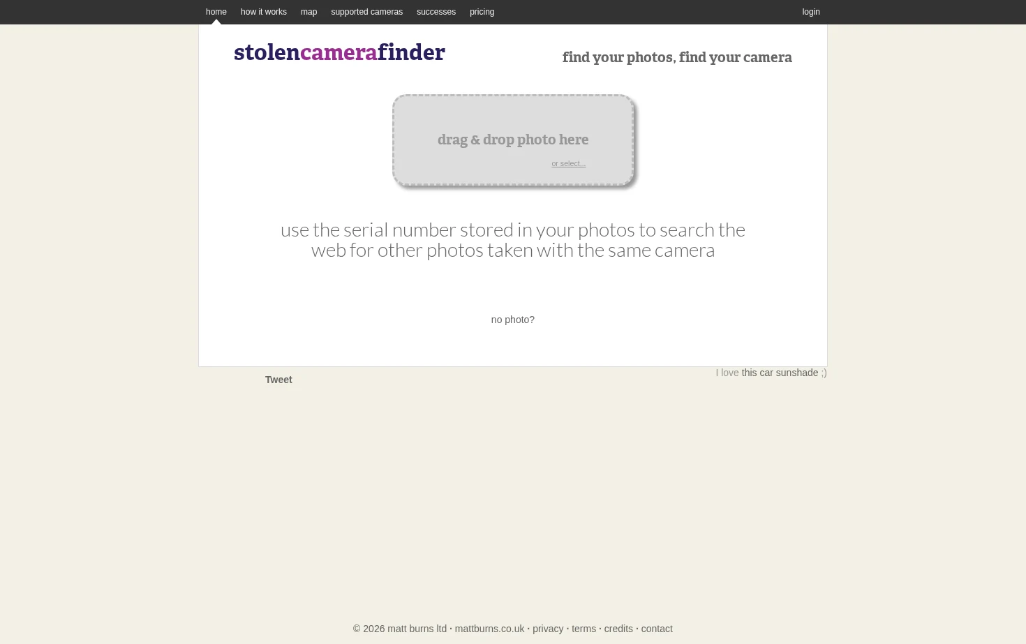 Stolen Camera Finder 页面快照
